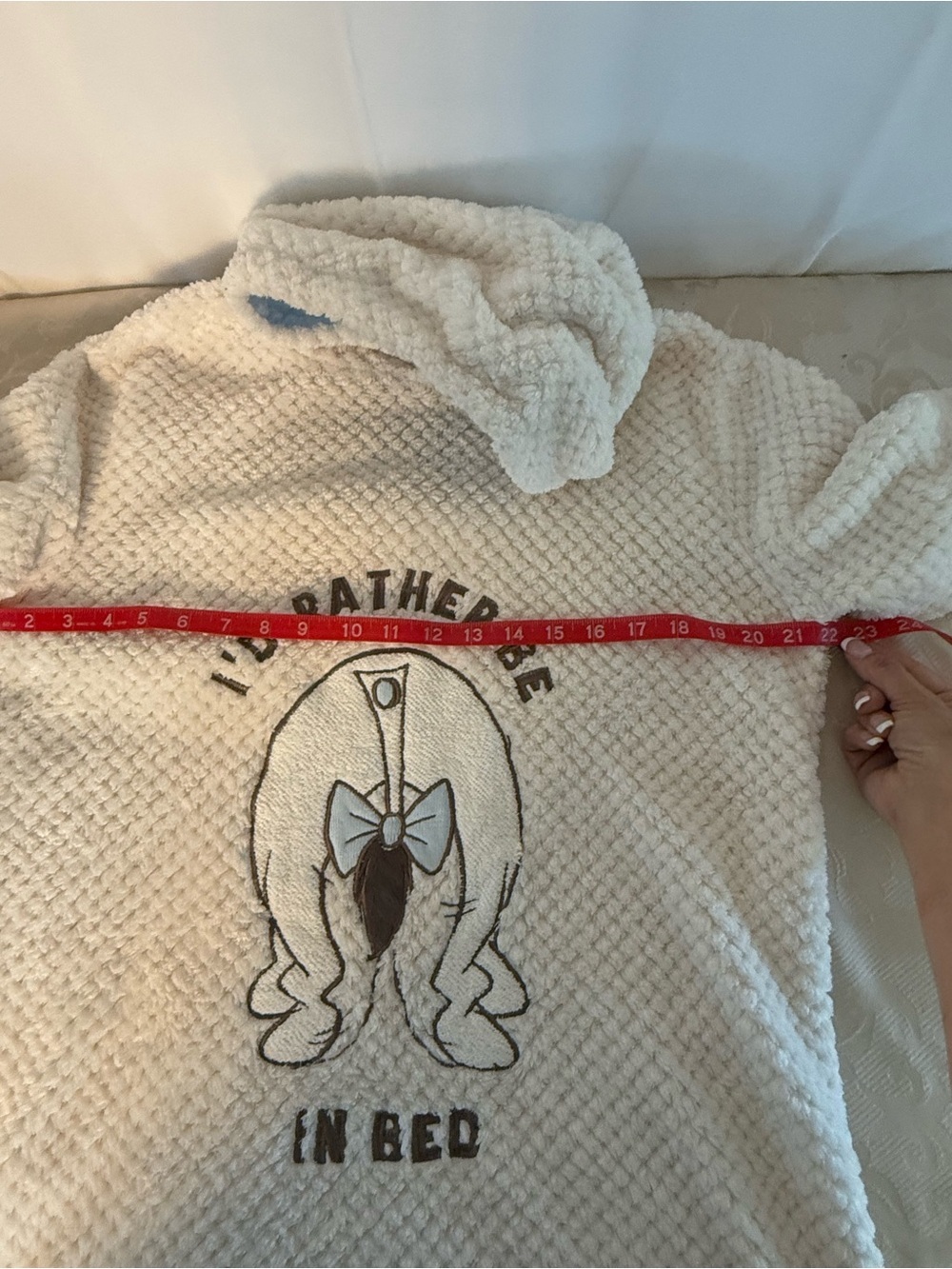 Disney Eeyore Sherpa Hoodie Pullover M I’d Rather Be In Bed Cozy Plush - Picture 9 of 13